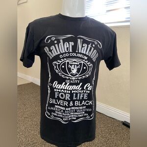 Men’s t-shirtRaiders Nation Black Graphic Tee - Oakland CA, size:M,100%cotton